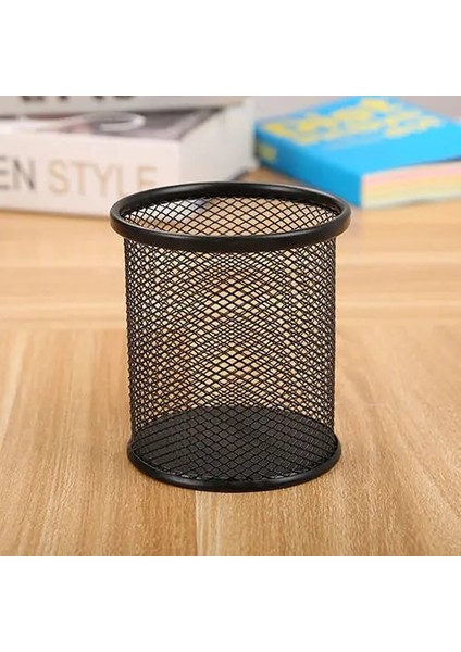 B Tarzı Gül Altın Masa Aksesuarları Sevimli Kalemlik Örgü Masa Düzenleyici Basit Düz Renk Metal Yuvarlak Kare Kalemlik (Yurt Dışından)