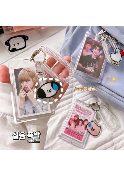 No.7 Tarzı Şeffaf Akrilik Fotocard Tutucu 4 Inç Kpop Albümü Fotocard Kawaii Otobüs Kartı Kimlik Tutucu Kolye Keychaool Kırtasiye (Yurt Dışından) modelleri