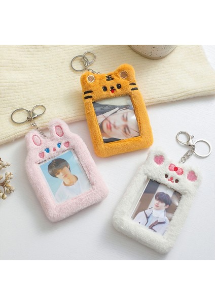 Sarı Stil Sevimli Peluş Fotocard Tutucu Sevimli Karikatür Ayı Tavşan Kaplan Idol Fotoğraf Kol Anahtarlık Kartpostal Koruyucu Kımlık Kredi Durumda (Yurt Dışından) fiyatları
