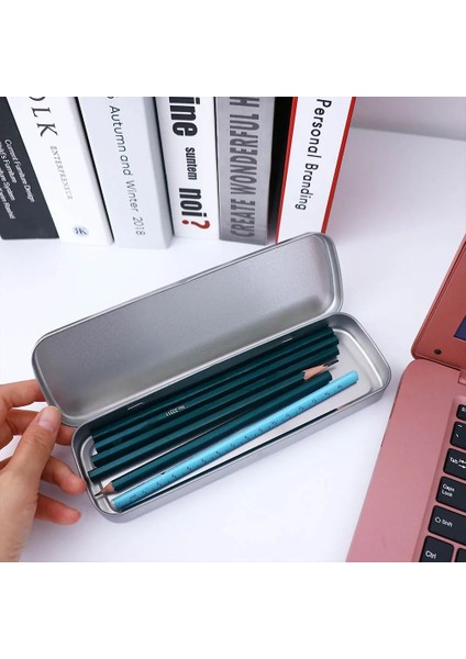 Gümüş Tarzı Mple Kalem Kutusu Yüksek Li Metal Kalem Saklama Kutusu Öğrenci Için Yaratıcı Tek Katmanlı Kırtasiye Kutusu (Yurt Dışından) modelleri