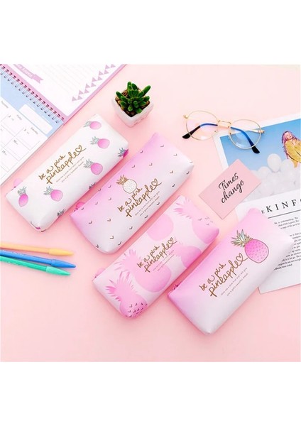NO.280 Tarzı Yeni Tuval Meyve Ananas Kalem Kutusu Kız Kırtasiye Kawaii Kalem Çantası Okul Ofis Malzemeleri Öğrenciler Hediyeler (Yurt Dışından) fiyatları