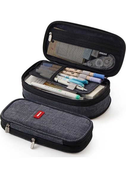 No.5 Tarzı Anvas Çift Katmanlı Kalem Kutusu Büyük Kapasiteli Okul Öğrenci Çocuklar Makyaj Çantası Kalem Kutusu Kılıfı Kalem Çantaları Kırtasiye Tedarik (Yurt Dışından) fırsatları