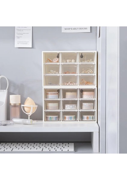 Gri Tarzı Masaüstü Mini Çekmece Saklama Kutusu Organizatör Kawaii Kırtasiye Takı Kozmetik Muhtelif Saklama Kutusu Izgaraları Çekmece Masa Düzenleyici (Yurt Dışından) fırsatları