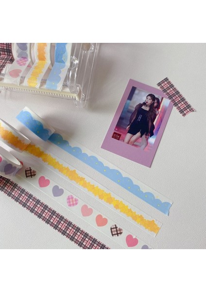 1 Adet C Tarzı 15MM * 300CM Ins Yıldızlı Gökyüzü Bulutlar Aşk Washi Bant Kombinasyonu Tatlı Sevimli Dekoratif Dıy Malzeme Sticker Okul Malzemeleri (Yurt Dışından)
