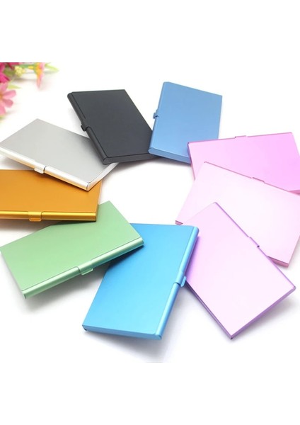 Yeşil Stil Lazer Kazınmış Logo Paslanmaz Çelik Alüminyum Metal Kasa Kutu Iş Kımlık Adı Kredi Kartı Tutucu Kapak Adı Kart Kart Kılıfı (Yurt Dışından) indirimleri