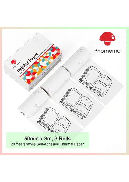 Şık 6 Tarzı Phomemo M02 Fotoğraf Yazıcısı Için Kendinden Yapışkanlı Termal Kağıt SM02PRO Kablosuz Taşınabilir Termal Yazıcı Için Etiket Kağıtları (Yurt Dışından)