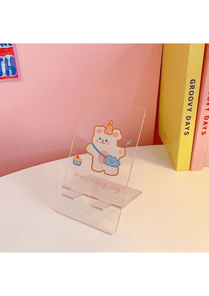 D Tarzı Sevimli Akrilik Taşınabilir Cep Telefonu Tutucu Tablet Pc Tutucu Mini Masaüstü Standı Akıllı Telefon Desteği Telefon Girp Ofis Kırtasiye (Yurt Dışından)