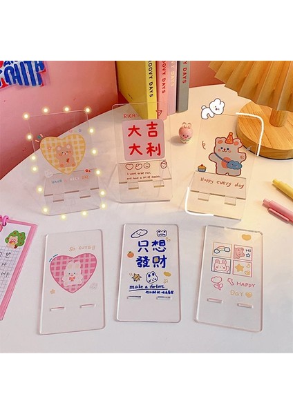 D Tarzı Sevimli Akrilik Taşınabilir Cep Telefonu Tutucu Tablet Pc Tutucu Mini Masaüstü Standı Akıllı Telefon Desteği Telefon Girp Ofis Kırtasiye (Yurt Dışından) fırsatları