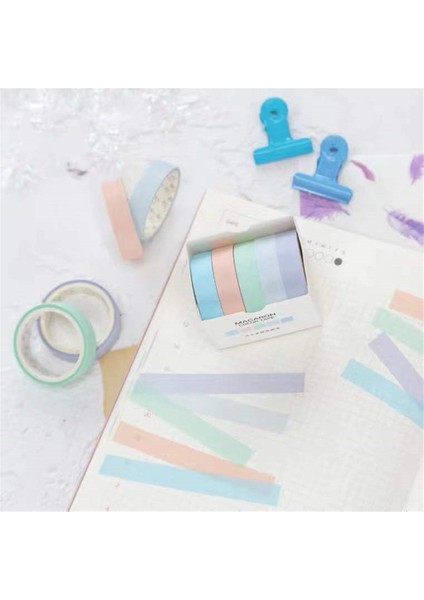 B Tarzı Olid Renk Washi Bant Maskeleme Bandı Set Planlayıcısı Scrapbooking Dekorasyon Dergisi Dıy Yapışkan Bant Kırtasiye (Yurt Dışından) indirimleri