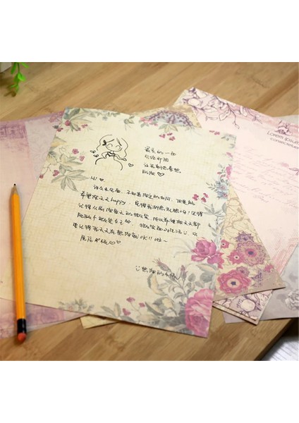 E-10 Sayfa Stili Avrupa Ülke Tarzı Mektup Pedleri Vintage Mesaj Yazma Kağıdı Zarf Mektup Kağıdı Okul Kırtasiye Noel Tedarik (Yurt Dışından) indirimleri