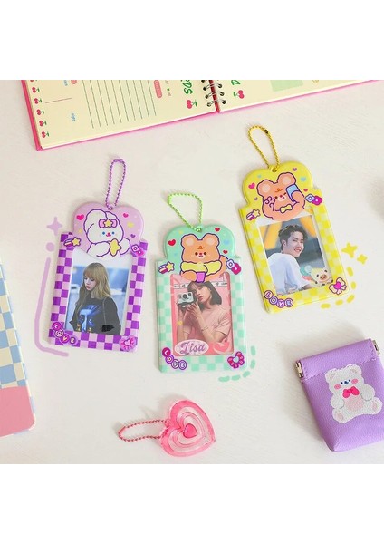 Pembe Stil Mınkys Yeni Varış Kawaii Tavşan Ayı Fotoğraflı Kart Sahibi Kredi Kimliği Banka Kartı Fotoğraf Tutucu Otobüs Kartı Koruyucu Kılıf Kırtasiye (Yurt Dışından) modelleri
