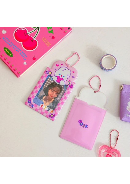 Pembe Stil Mınkys Yeni Varış Kawaii Tavşan Ayı Fotoğraflı Kart Sahibi Kredi Kimliği Banka Kartı Fotoğraf Tutucu Otobüs Kartı Koruyucu Kılıf Kırtasiye (Yurt Dışından) fırsatları