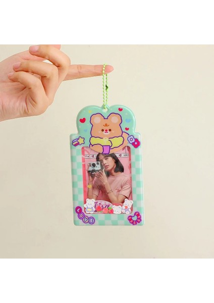 Pembe Stil Mınkys Yeni Varış Kawaii Tavşan Ayı Fotoğraflı Kart Sahibi Kredi Kimliği Banka Kartı Fotoğraf Tutucu Otobüs Kartı Koruyucu Kılıf Kırtasiye (Yurt Dışından) indirimleri