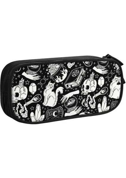 No.9 Stili Witchy Özü Sevimli Kalem Kutusu Erkek Kızlar Büyük Depolama Cadılar Bayramı Ürkütücü Cadı Kafatası Kalem Çantası Öğrencileri Kırtasiye (Yurt Dışından)