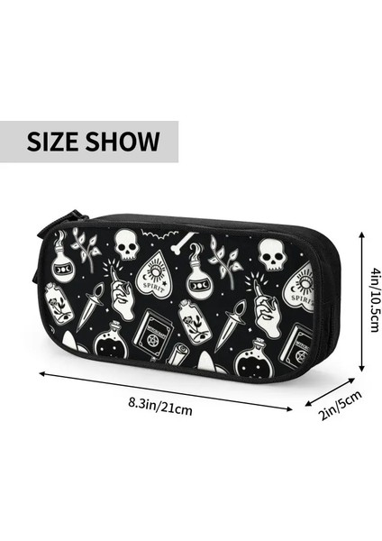 No.9 Stili Witchy Özü Sevimli Kalem Kutusu Erkek Kızlar Büyük Depolama Cadılar Bayramı Ürkütücü Cadı Kafatası Kalem Çantası Öğrencileri Kırtasiye (Yurt Dışından) indirimleri