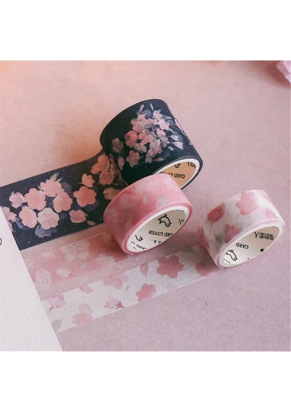 C Stili 3pcsbox Sakura Çiçek Washi Bant Sticker Dıy Scrapbooking Geniş Maskeleme Bandı Dekoratif Kendinden Yapışkanlı Çıkartmalar Kawaii Kırtasiye (Yurt Dışından) fırsatları