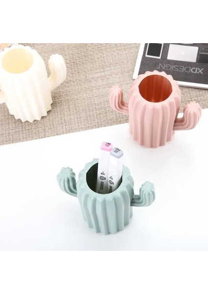 Mavi Stil Kalem Tutucu Yaratıcı Öğrenci Kırtasiye Masaüstü Kaktüs Masası Çok Fonksiyonlu Saklama Kutusu Pe Kalem Konteyner Fırça Pot Ofis Malzemeleri (Yurt Dışından) fırsatları