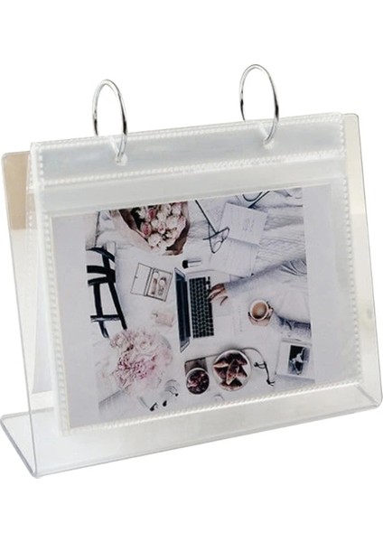 16,8X13,5CM Tarzı Masa Üstü Flip Fotoğraf Çerçevesi Fotoğraf Albümü 68 Cepler Masa Takvimi Albümü Mini Poster Çerçevesi Akrilik Ekran Burcu Tutucu (Yurt Dışından)