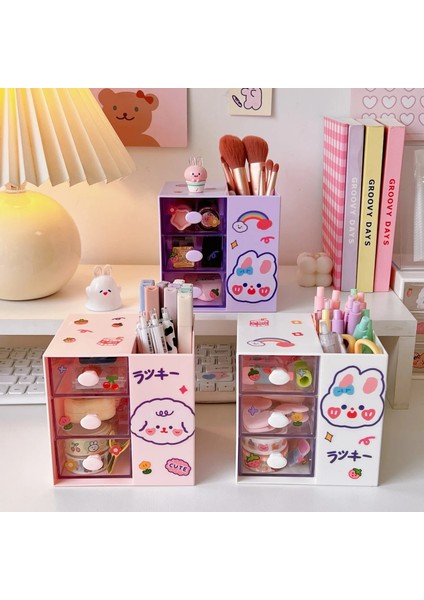 Altı Tarzı Karikatür Kalem Tutucu Sevimli Kız Kalp Moda Ins Tarzı Çocuk Öğrenci Kırtasiye Kutusu Masaüstü Çok Fonksiyonlu Saklama Kutusu (Yurt Dışından) modelleri