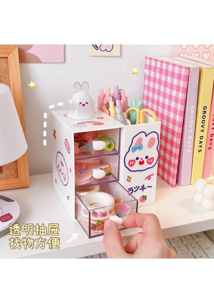 Altı Tarzı Karikatür Kalem Tutucu Sevimli Kız Kalp Moda Ins Tarzı Çocuk Öğrenci Kırtasiye Kutusu Masaüstü Çok Fonksiyonlu Saklama Kutusu (Yurt Dışından) fırsatları