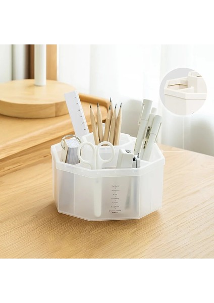 Kahve Tarzı Basit Modern Büyük Kapasiteli Ofis Masaüstü Depolama Sevimli Dönen Kozmetik Depolama Kovası Kalem Tutucu (Yurt Dışından) fiyatları