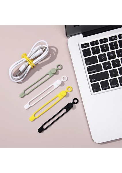 Sarı-1pcs Tarzı Sabitleme Kablo Bağı Yeniden Kullanılabilir Premium Ayarlanabilir Kordon Bağları Kulaklık Cep Telefonu Veri Hattı Kablosu Sarıcı Kulaklık Organizatör (Yurt Dışından)