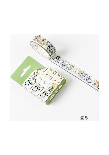 H Tarzı Maskeleme Washi Bant Altın Folyo Folyo Diy Craft Glitter Vinç Kağıt Yapışkan Yapıştırıcı Chinease Desen Kırtasiye Okul Malzemeleri (Yurt Dışından)