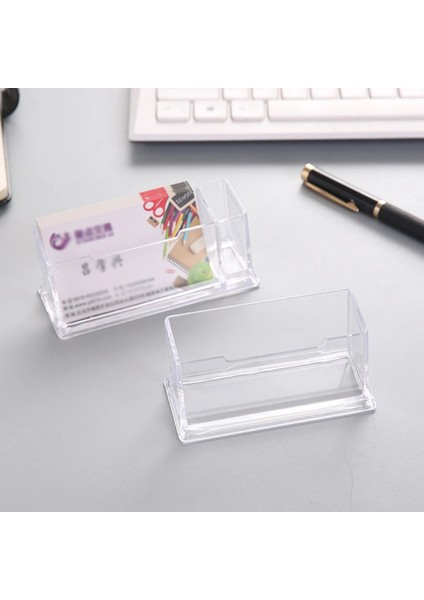 Tek Katmanlı Yuva Stili 2021 Yeni Şeffaf Masaüstü Kartvizitlik Yeri Kart Sahibinin Akrilik Plastik Şeffaf Masa Raf Kutusu Depolama Ekran Standı (Yurt Dışından)
