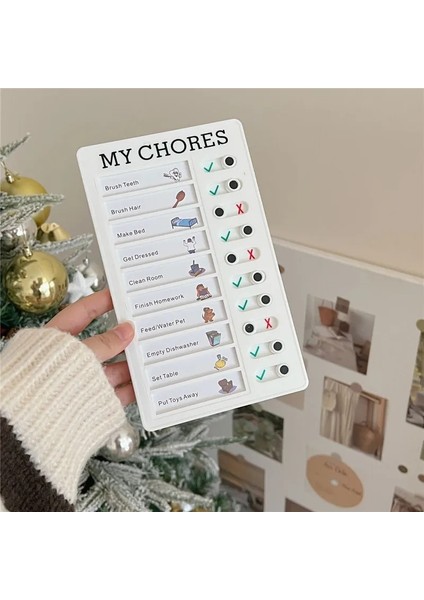 Beyaz Stil Günlük Görev Planlama Kurulu Çocukların Öğrenmesi Için Taşınabilir Planlayıcı Öz-Disiplin Programı Organizasyon Not Kartı Delikli Kart Cihazı (Yurt Dışından)