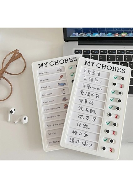 Beyaz Stil Günlük Görev Planlama Kurulu Çocukların Öğrenmesi Için Taşınabilir Planlayıcı Öz-Disiplin Programı Organizasyon Not Kartı Delikli Kart Cihazı (Yurt Dışından) modelleri