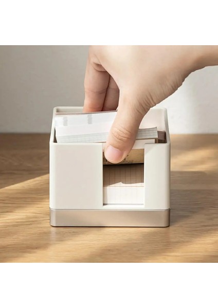 Bej Tarzı Pedli Kağıt Kırtasiye Organizatör Yuvarlak Kenarlar Çizilmez Modern Günlük Kullanım Ofis Kırtasiye Not Organizatör (Yurt Dışından) fırsatları