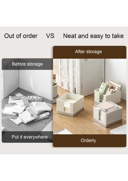 Bej Tarzı Pedli Kağıt Kırtasiye Organizatör Yuvarlak Kenarlar Çizilmez Modern Günlük Kullanım Ofis Kırtasiye Not Organizatör (Yurt Dışından) indirimleri