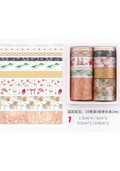 7-10 Adet Tarzı Adet Yapışkan Bantlar Çıkartmalar Dekoratif Kırtasiye Bantları Siyah Folyolu Washi Bant Japon Kağıt Dıy Planlayıcısı Maskeleme Bandı (Yurt Dışından) fiyatları