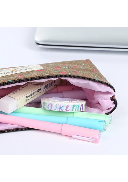 Fense Tarzı Kawaii Kalem Kutusu Çiçek Kanvas Hediye Estuches Okul Kalem Kutusu Kalem Kutusu Kalem Çantası Okul Malzemeleri Kırtasiye (Yurt Dışından) fırsatları