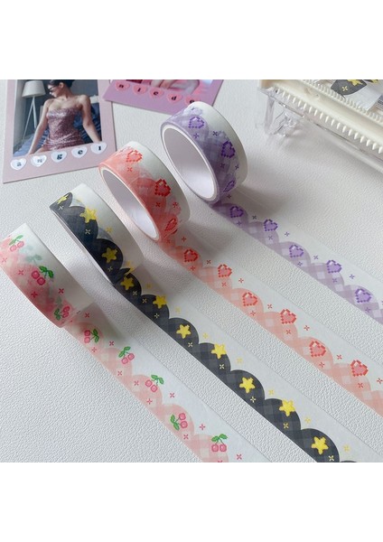B Tarzı Kawaii Aşk Kalp Yıldız Kiraz Washi Bantlar Dekoratif Maskeleme Bandı Diy Scrapbooking Albümü Günlüğü Etiket Etiket Sevimli Kırtasiye (Yurt Dışından) modelleri