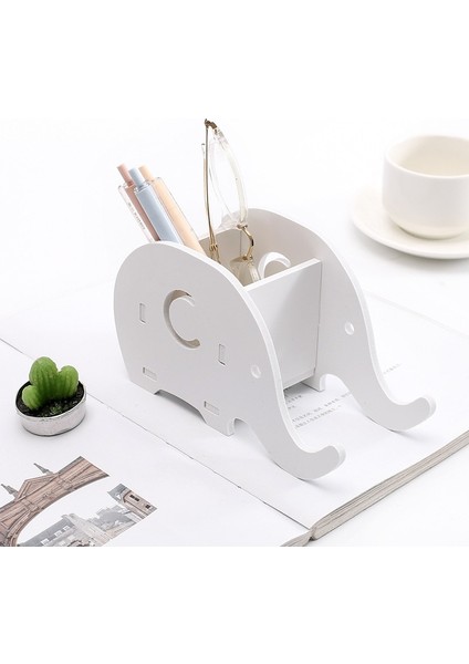 Beyaz Stil Fil Masa Kalemlik Organizatör Kalem Kutusu Kalemler Için Standı Ofis Aksesuarları Cep Telefonu Kalem Tutucu Kalem Tutucu (Yurt Dışından)
