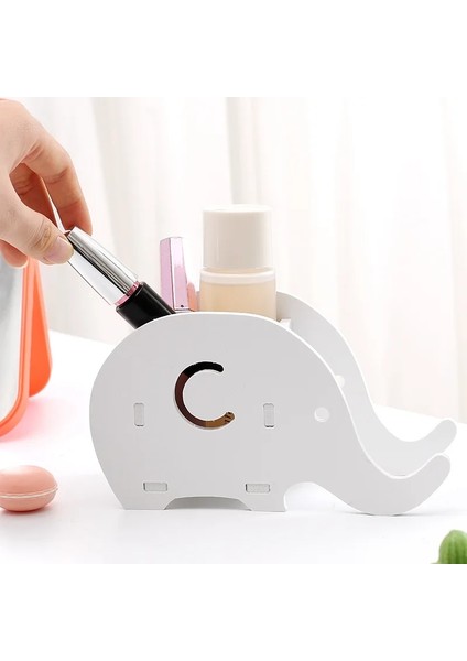 Beyaz Stil Fil Masa Kalemlik Organizatör Kalem Kutusu Kalemler Için Standı Ofis Aksesuarları Cep Telefonu Kalem Tutucu Kalem Tutucu (Yurt Dışından) indirimleri