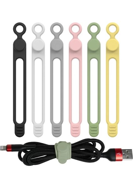 Yeşil-1pcs Tarzı Mümkün Kravat Toplayıcı Silikon Yeniden Kullanılabilir Sabitleme Kablosu ile Mutfak Aletleri Tel Kulaklık USB Şarj Aleti Kablosu Sabitleyici (Yurt Dışından) fiyatları