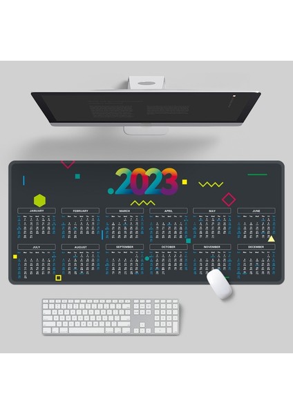 E-300X800X2MM Stili Alendar Mouse Pad Bilgisayar Dizüstü Dizüstü Dikdörtgen Büyük Boy Kaymaz Ofis Masası Takvim Masa Mat Mutlu Yeni Yıl (Yurt Dışından)