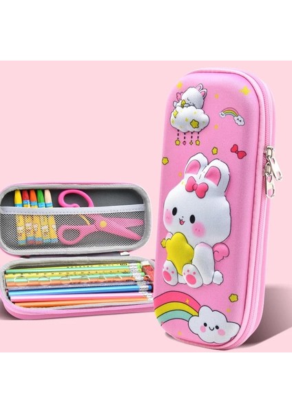 Tavşan Tarzı 3D Kawaii Kalem Kutusu Büyük Kapasiteli Unicorn Organizatör Sevimli Kese Kutuları Kızlar Için Okul Ofis Malzemeleri Öğrenciler Kırtasiye (Yurt Dışından)