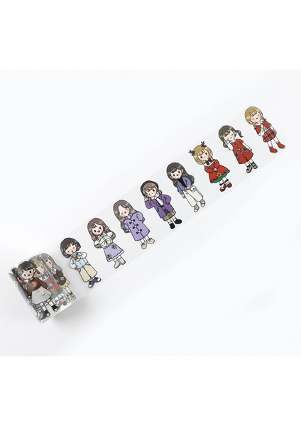 D Stili Sevimli Kawaii Washi Bant Pet Şeffaf Maskeleme Bandı Dekoratif Sanatlar Için Diy El Sanatları Dergisi Planlayıcıları Karalama Defteri Kartı Hediye Paketleme (Yurt Dışından)