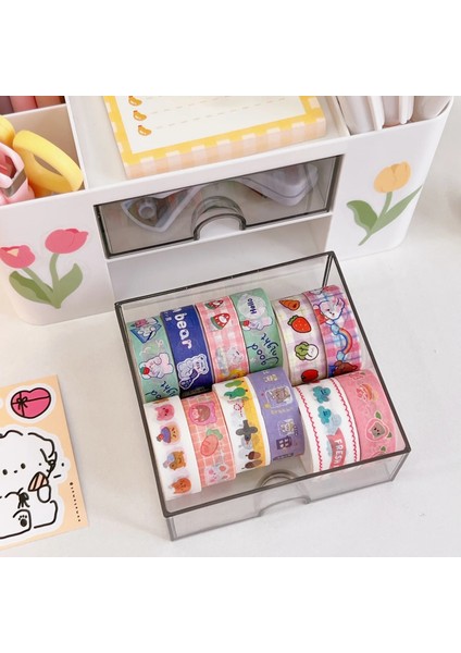 Mavi Stil Ins Masaüstü Kalemlik Kırtasiye Malzemesi Saklama Kutusu Çekmeceli Konteyner Ofis Okul Malzemeleri Kawaii Masa Aksesuarları Kalem Tutucu (Yurt Dışından) modelleri