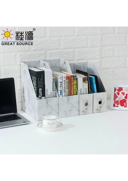 M Tarzı Katlanabilir Dosya Tutucu Mermer Gazete Kutusu Masa Üstü Organizatör Dergi Bookend Beyaz Oluklu Kağıt Ofis Kırtasiye (2 Adet) (Yurt Dışından) fiyatları