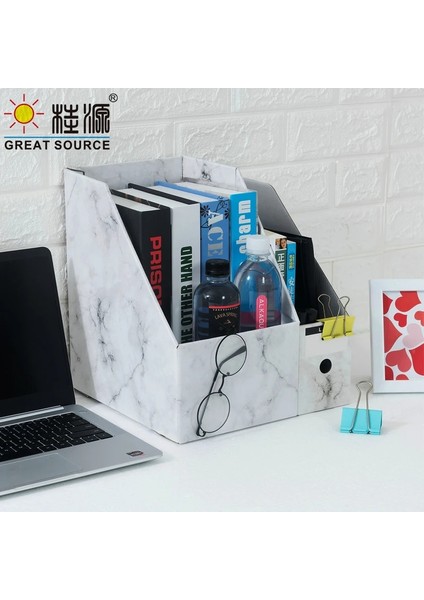 M Tarzı Katlanabilir Dosya Tutucu Mermer Gazete Kutusu Masa Üstü Organizatör Dergi Bookend Beyaz Oluklu Kağıt Ofis Kırtasiye (2 Adet) (Yurt Dışından) indirimleri