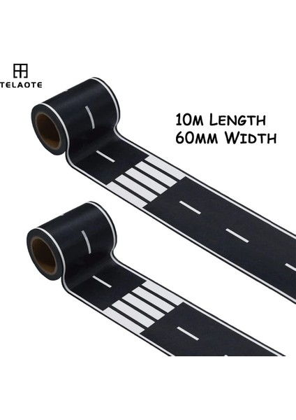 10MX60MM Siyah Stil Çocuklar Için 3rolls * 10M Yol Demiryolu Tren Bandı Trafik Siyah Washi Bant Setleri Dıy Yapışkan Bant Zeminlere Sopa Duvarlar Sokak Eğrileri (Yurt Dışından) modelleri