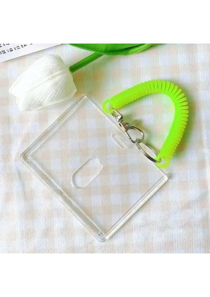 Yeşil-H Tarzı Kore Şeffaf Kart Tutucu Anahtarlık Idol Fotoğraf Kollu Otobüs Kartı Kapağı Fotocard Fotoğraf Koruyucu Etiket Okul Kırtasiye (Yurt Dışından)