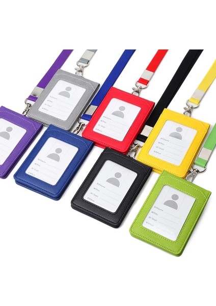 Stil 2 Siyah Stil Kordon ile Kart Sahibi Boyun Askısı Rozet Tutucu Personel Kimlik Kartı Otobüs Kimliği Masa Organizatör Kırtasiye Ofis Okul Malzemeleri (Yurt Dışından) fırsatları