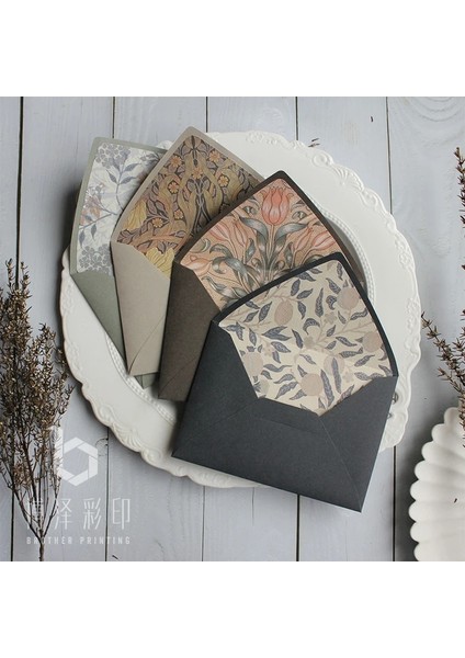 20 Adet Tarzı Özgün Tasarım Ack Vintage Gift C6 Zarflar Morandi Renkli Çiçekli Zarflar (Yurt Dışından)