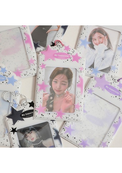 Pembe Tarzı Kawaii Yıldız 3 Inç Kartpostal Tutucu Kartpostal Albümü Renkli Kart Saklama Fotoğraf Çantası Kpop Idol Kart Toplamak Organizatör Kırtasiye (Yurt Dışından) fiyatları