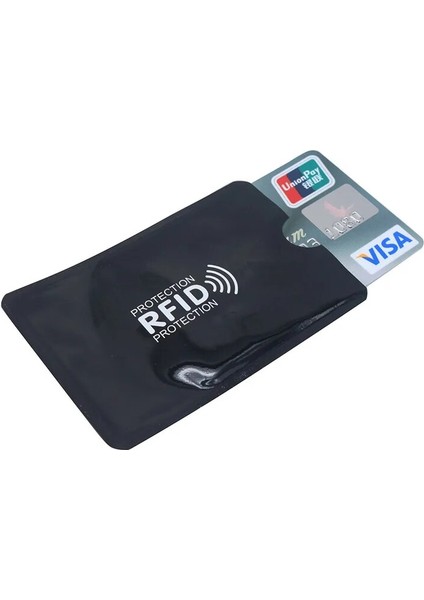 Siyah 5 Adet Tarzı Anti-Manyetik Cüzdan Engelleme Kart Okuyucu Kilidi Banka Kartı Kimlik Kartı Banka Kartı Koruma Metal Kredi Nfc Klip Alüminyum (Yurt Dışından)
